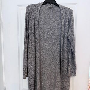 Hello Mello Grey cardigan open front sweater with pockets Womens Size M